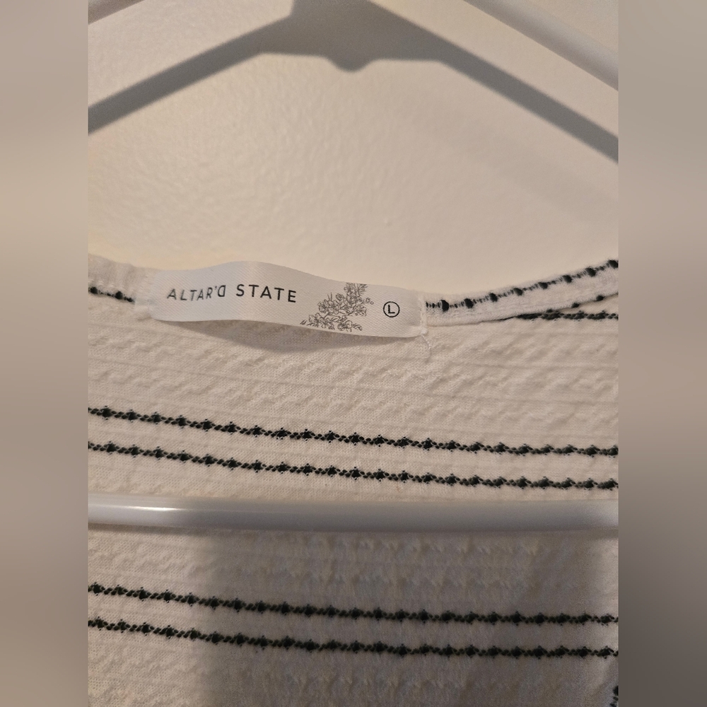Altar'd State Ruffled Sleeveless Striped Top - Picture 2 of 3